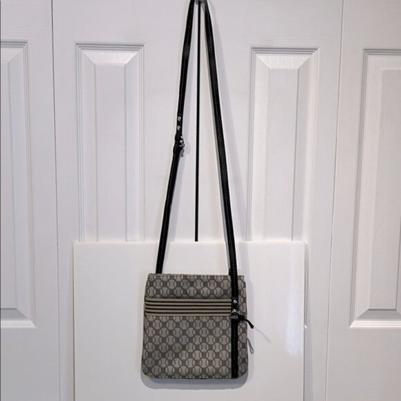 Lacoste Monogram Leather Strap and Trim Crossbody - Picture 1 of 15